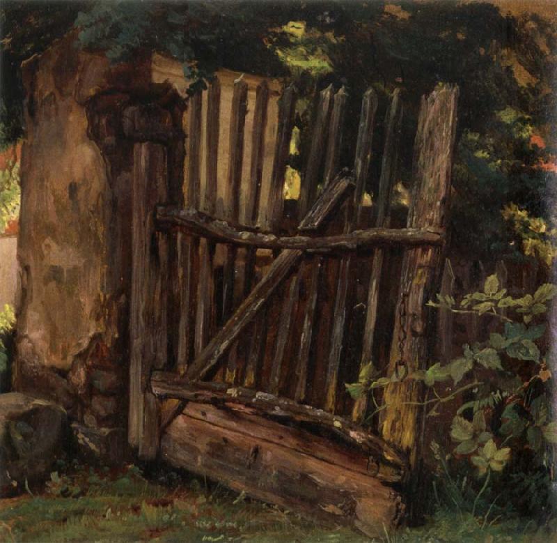 Christian Friedrich Gille Garden Gate Norge oil painting art